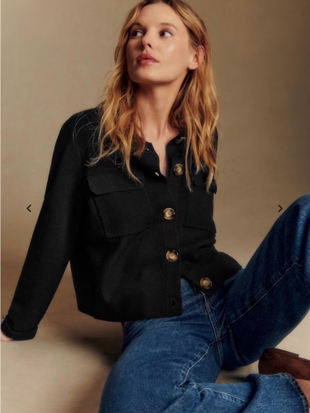 NWT Sezane Betty Cardigan Black Medium